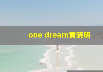 one dream黄晓明